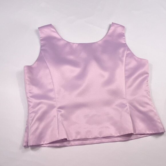 Kasper Lavendar Satin Square Neck Tank Top SIze 14 - Picture 3 of 4